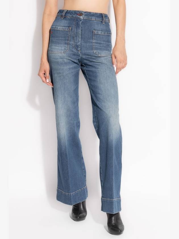 Victoria Beckham Jeans With Logo, Women's, Blue - VICTORIA BECKHAM - BALAAN 3