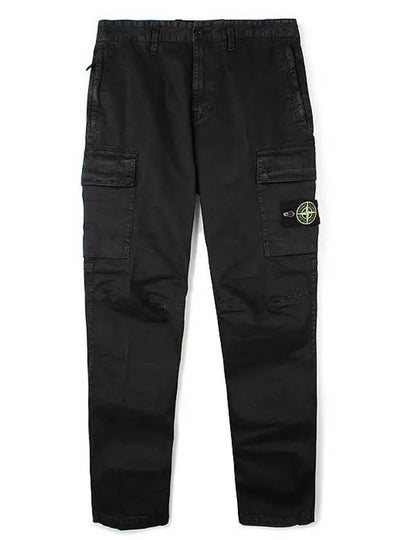 Wappen Patch Cargo Straight Pants Black - STONE ISLAND - BALAAN 2