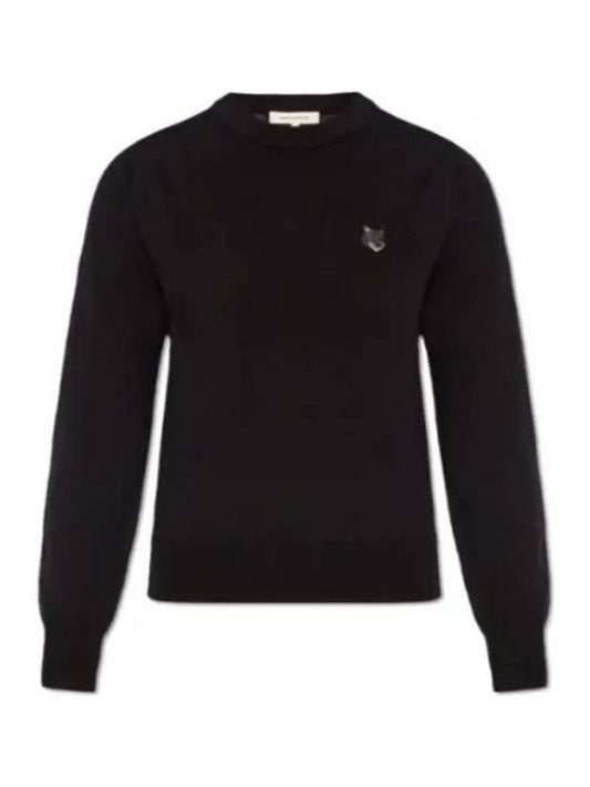 Bold Fox Head Wool Knit Top Black - MAISON KITSUNE - BALAAN 2