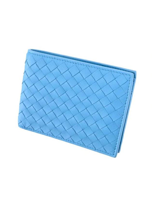 Intrecciato Half Wallet Sky Blue - BOTTEGA VENETA - BALAAN 1