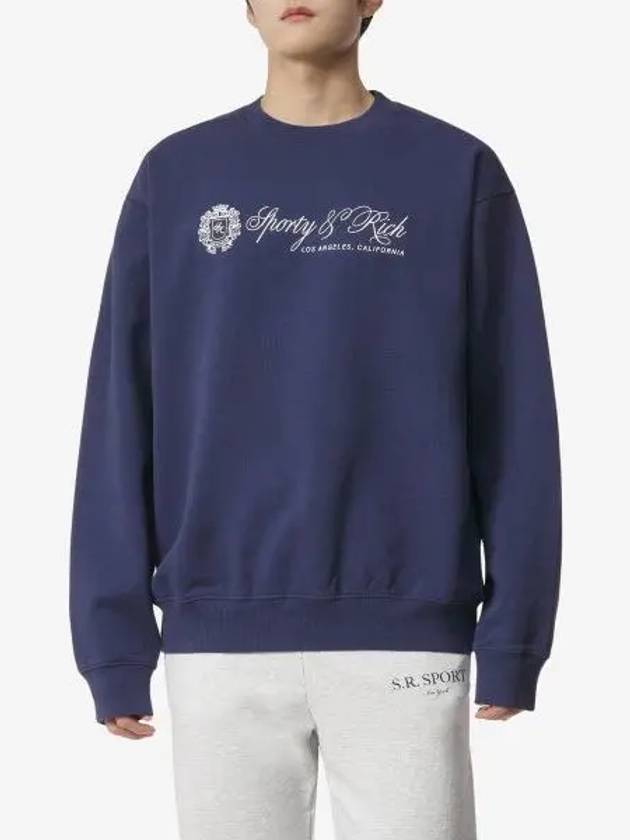 Classic Sweatshirt Navy CRAW2353NA - SPORTY & RICH - BALAAN 1