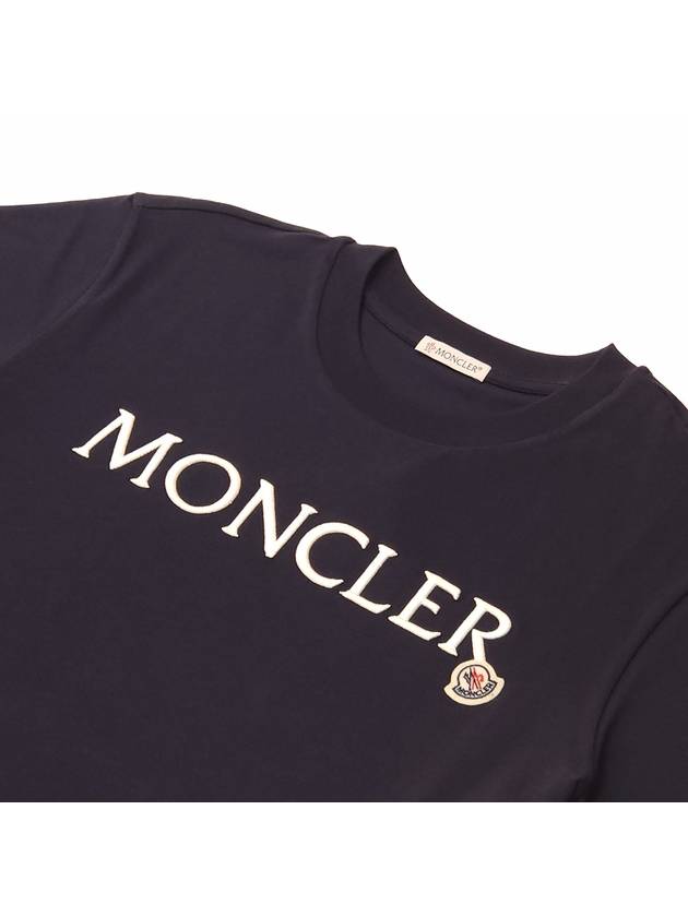 Women s Embroidered Logo Short Sleeve T Shirt Navy J10938C00006829HP999 - MONCLER - BALAAN 4