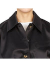 Double Satin Shorts Jacket Black - GANNI - BALAAN 11