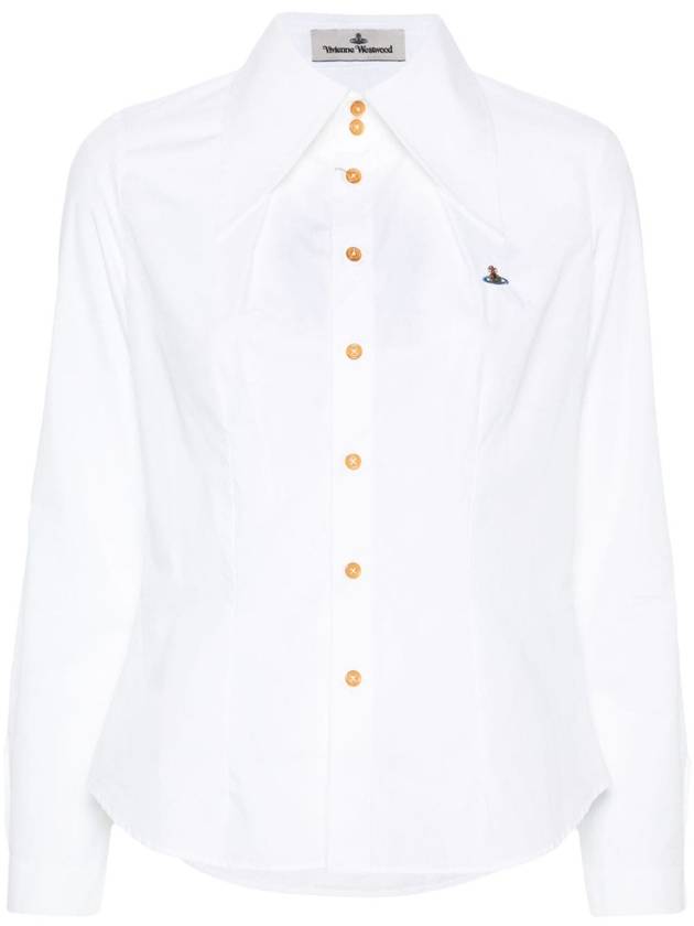 W Violin Logo Shirt White - VIVIENNE WESTWOOD - BALAAN 2