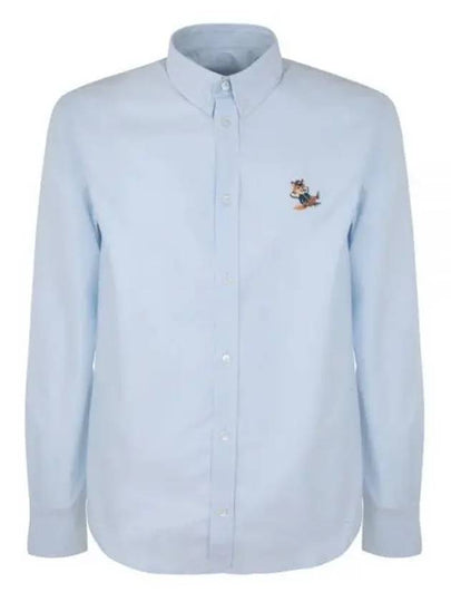 Dressed Fox Patch Relaxed Long Sleeve Shirt Light Blue - MAISON KITSUNE - BALAAN 2