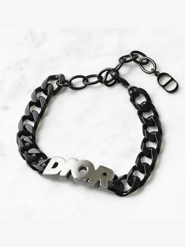 Chain Link Bracelet Black - DIOR - BALAAN 3