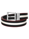 Men's Taylan Double Sided Striped Belt Black - BALLY - BALAAN 1