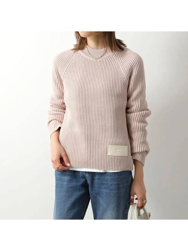 Logo Patch Basic Knit Top Powder Pink - AMI - BALAAN 2