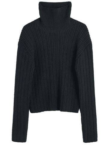 Compact Funnel Phantom Quotidian Wool Knit Top Black - OUR LEGACY - BALAAN 1