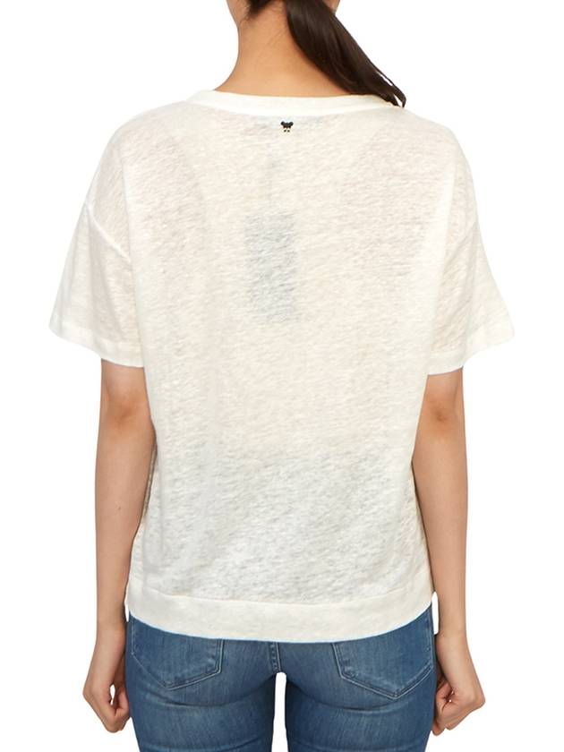 Falla Linen Short Sleeve T-Shirt White - MAX MARA - BALAAN 4