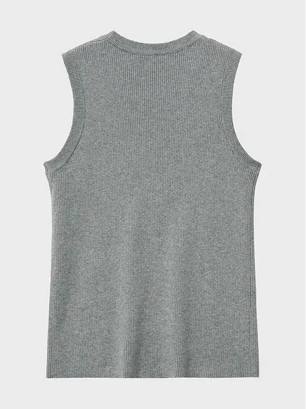 Square Neck Knit Sleeveless Grey - NOIRER - BALAAN 4