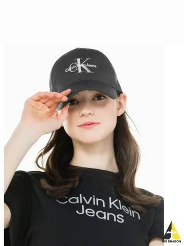 JEANS Unisex Charcoal CKJ Monogram Embroidered Ball Cap HX0263 032 - CALVIN KLEIN - BALAAN 1