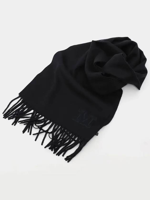 Wes Dahlia Monogram Cashmere Muffler Midnight Blue - MAX MARA - BALAAN 4