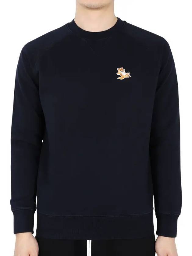 Chillax Fox Patch Classic Sweatshirt Navy - MAISON KITSUNE - BALAAN 3