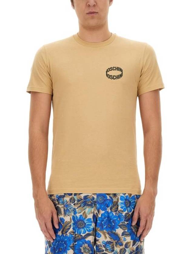 short sleeve t-shirt 07152041 1148 BEIGE - MOSCHINO - BALAAN 1