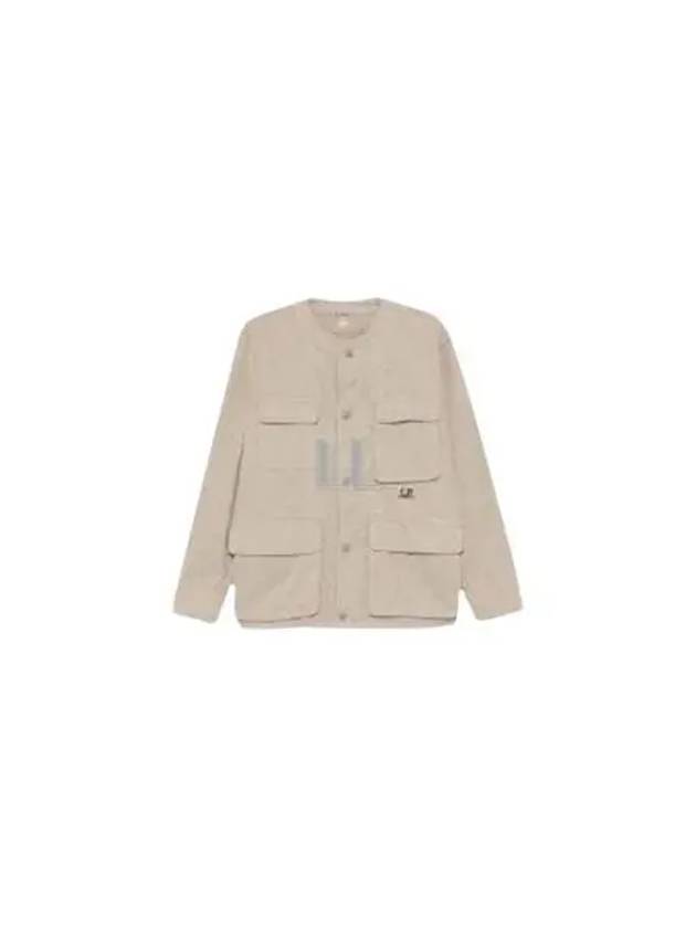 Armored Stretch Button Over Long Sleeve Shirt Beige - CP COMPANY - BALAAN 2