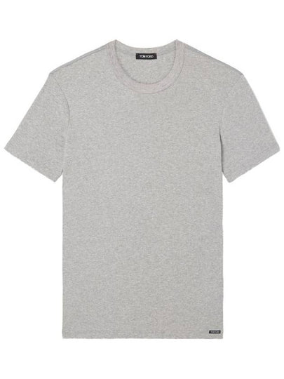 Cotton Crew Neck Short Sleeve T-Shirt Grey - TOM FORD - BALAAN 2