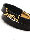 Monogram Double Wrap Bracelet Black - SAINT LAURENT - BALAAN 3