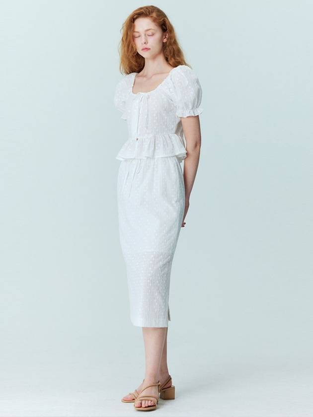 Flower embroidery H line long skirt_White - OPENING SUNSHINE - BALAAN 5