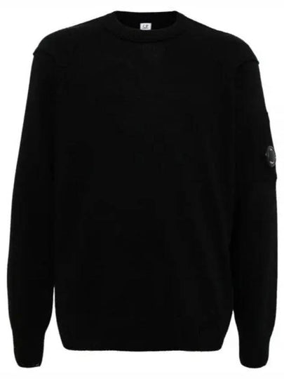 Lambswool GRS Crew Neck Knit Top Black - CP COMPANY - BALAAN 2