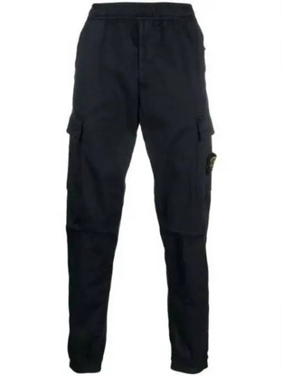 Stretch Cotton Wool Satin Cargo Straight Pants Navy - STONE ISLAND - BALAAN 2