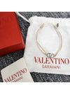 Silver V Logo Signature Bracelet Beige - VALENTINO - BALAAN 3