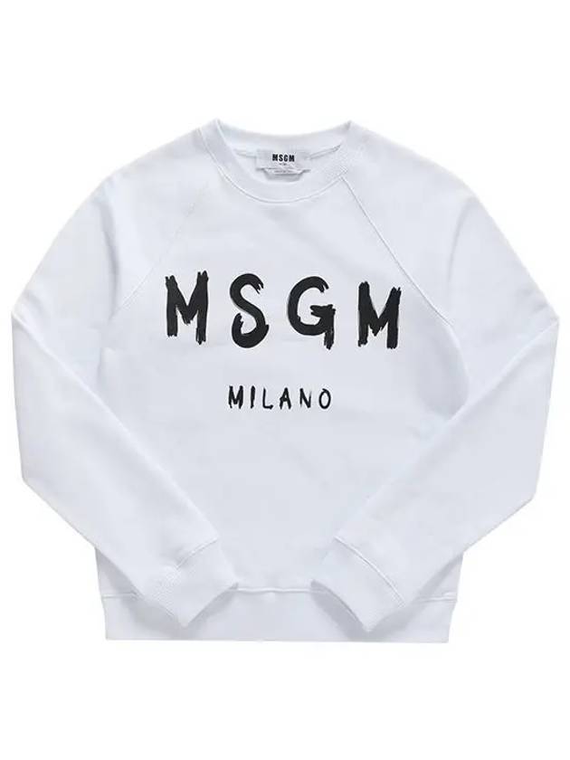 Milano Brushed Logo Print Crew Neck Sweatshirt Grey - MSGM - BALAAN 2