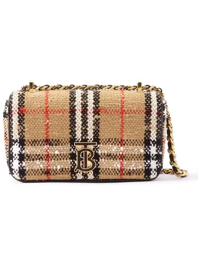 TB Logo Check Bouclé Mini Lola Cross Bag Beige - BURBERRY - BALAAN 2