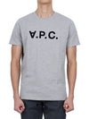 Black VPC Logo Short Sleeve T-Shirt Light Grey - A.P.C. - BALAAN 3