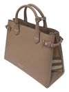 New House Check Small Banner Tote Bag Camel - BURBERRY - BALAAN 4