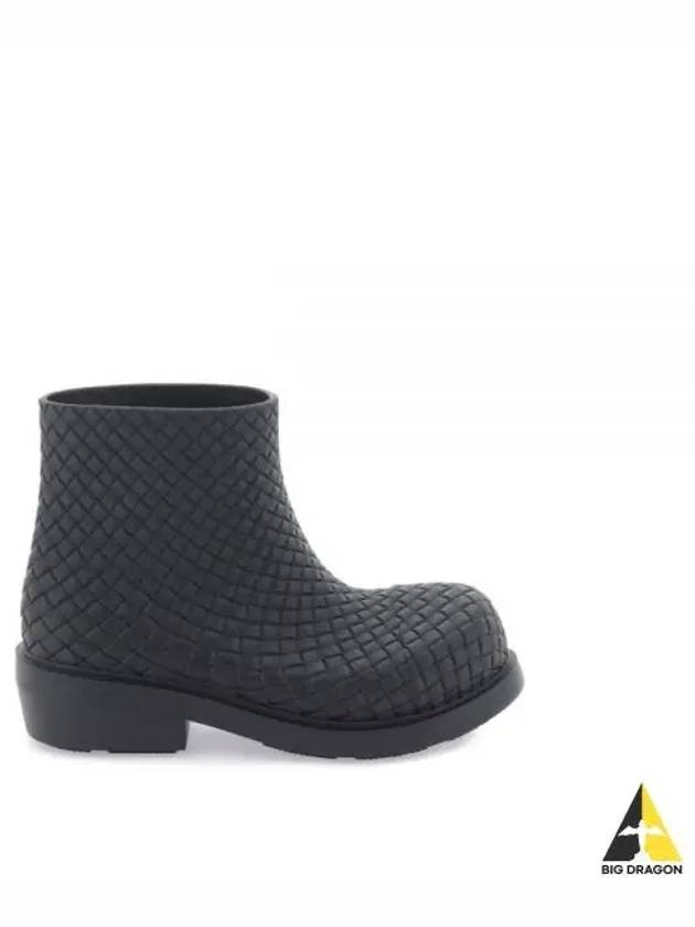 Fireman Intrecciato Leather Ankle Boots Black - BOTTEGA VENETA - BALAAN 2