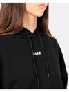 Micro Logo Print Cotton Hoodie Black - MSGM - BALAAN 5