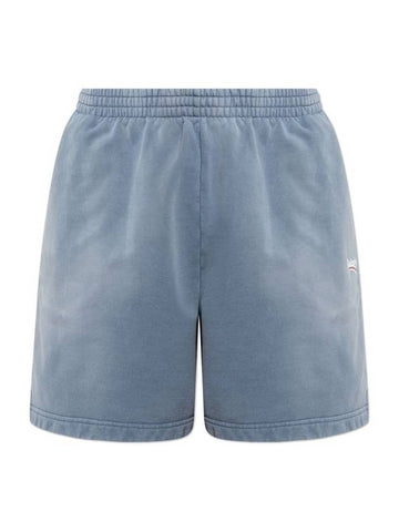 Political Campaign Sweat Shorts Blue - BALENCIAGA - BALAAN 1