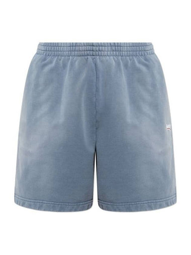 Political Campaign Sweat Shorts Blue - BALENCIAGA - BALAAN 1