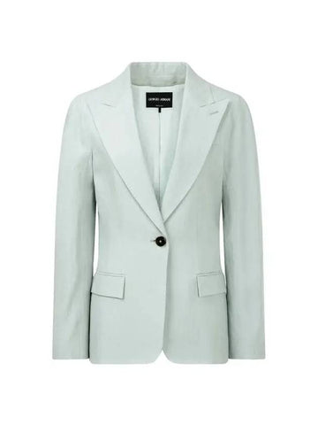 Women s Peaked Single Linen Jacket Mint - GIORGIO ARMANI - BALAAN 1