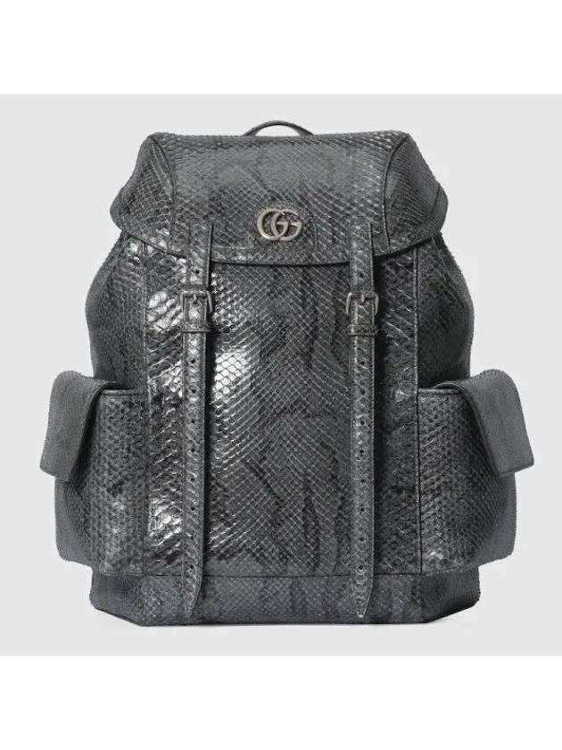 Double G Python Backpack Dark Grey - GUCCI - BALAAN 1