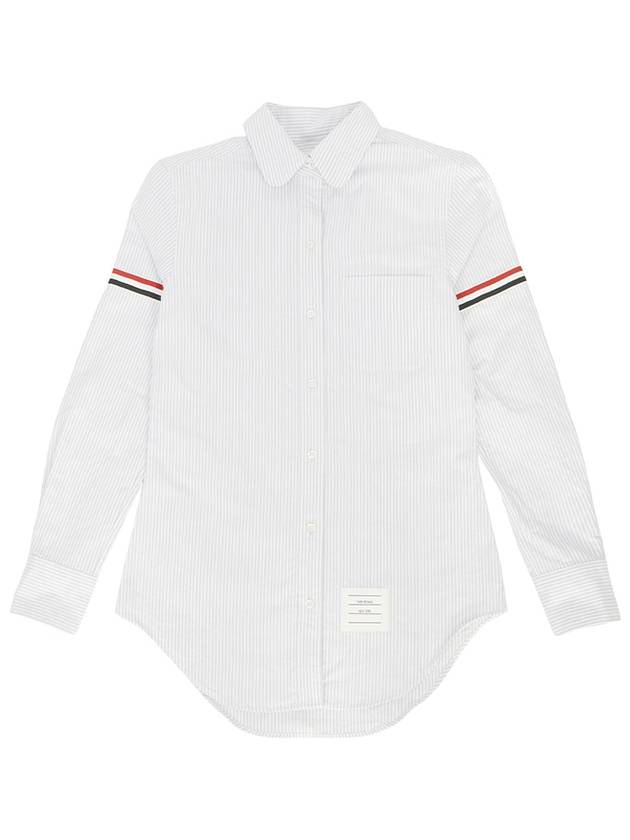 Women's Armband University Striped Oxford Shirt Medium Grey - THOM BROWNE - BALAAN 2