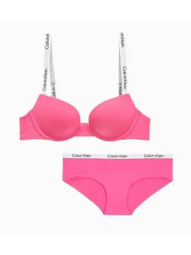 UNDERWEAR Women s Tailored Logo AF Push up Bra Set Fuchsia Rose - CALVIN KLEIN - BALAAN 1