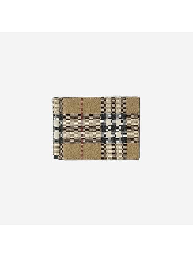 Men's Money Clip Vintage Check Money Clip Half Wallet Beige - BURBERRY - BALAAN 2