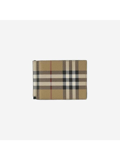 Men's Money Clip Vintage Check Money Clip Half Wallet Beige - BURBERRY - BALAAN 2