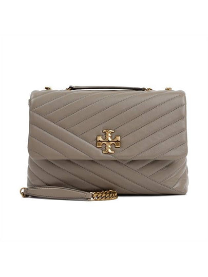 Kira Chevron Convertible Shoulder Bag Grey - TORY BURCH - BALAAN 2