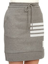 Double Face 4 Bar Knit Mini A Line Skirt Grey - THOM BROWNE - BALAAN 10