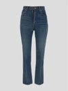 Cindy Mid Rise Denim Jeans Dark Beach Blue - SAINT LAURENT - BALAAN 2