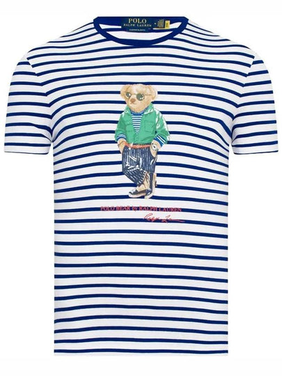 Striped Bear Short Sleeve T-Shirt White Blue - POLO RALPH LAUREN - BALAAN 2