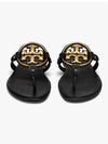 Women's Metal Miller Soft Flip Flops Black - TORY BURCH - BALAAN 4