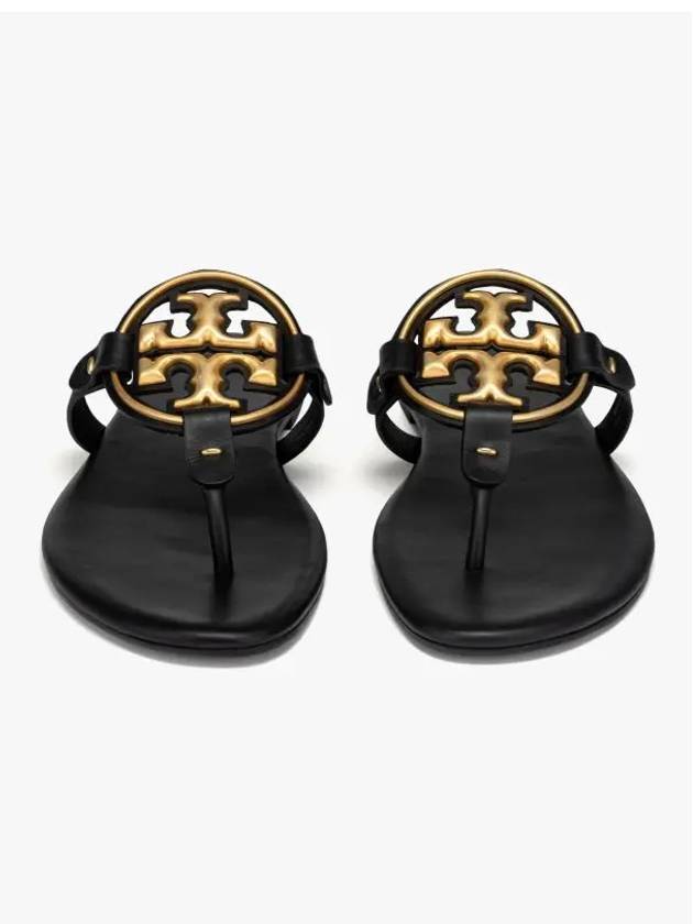 Women's Metal Miller Soft Flip Flops Black - TORY BURCH - BALAAN 4