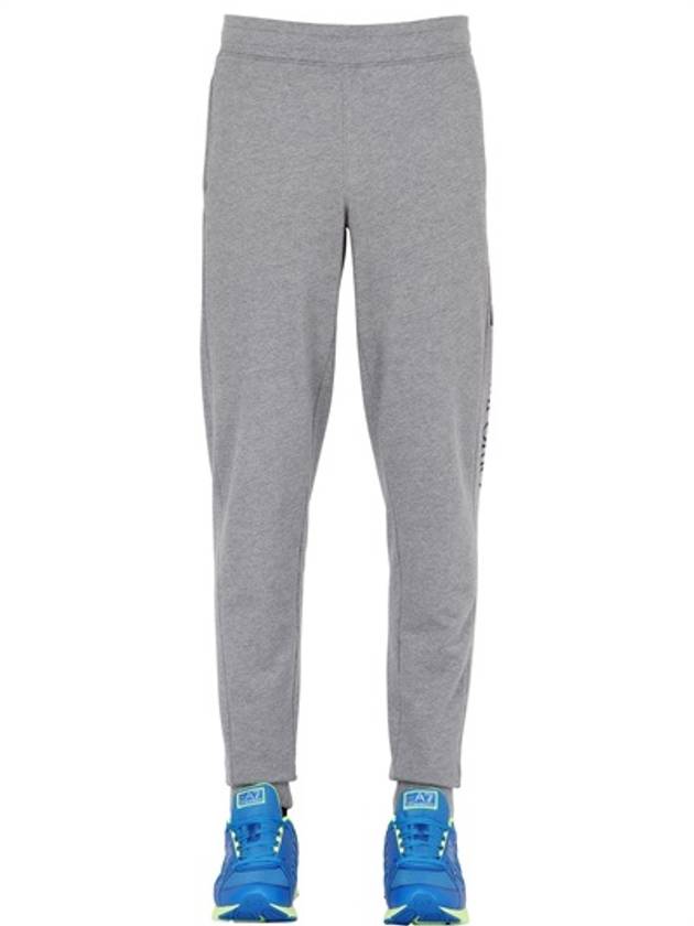 Men's Logo Cotton Track Pants Grey - EMPORIO ARMANI - BALAAN 3