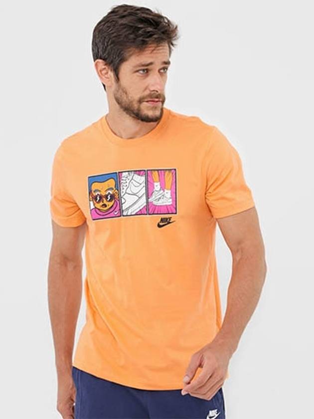 NSW Sportswear Applique Short Sleeve T-Shirt Orange - NIKE - BALAAN 2