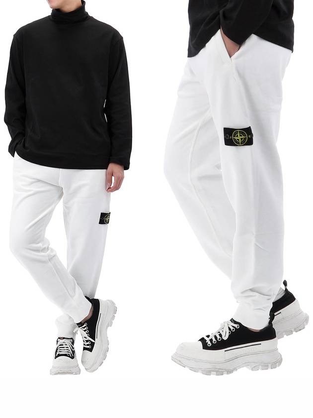 Signature Wappen Patch Cotton Baggy Pants White - STONE ISLAND - BALAAN 2