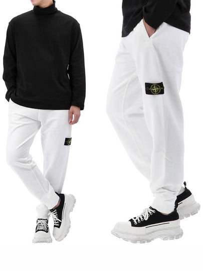 Signature Wappen Patch Cotton Baggy Pants White - STONE ISLAND - BALAAN 2